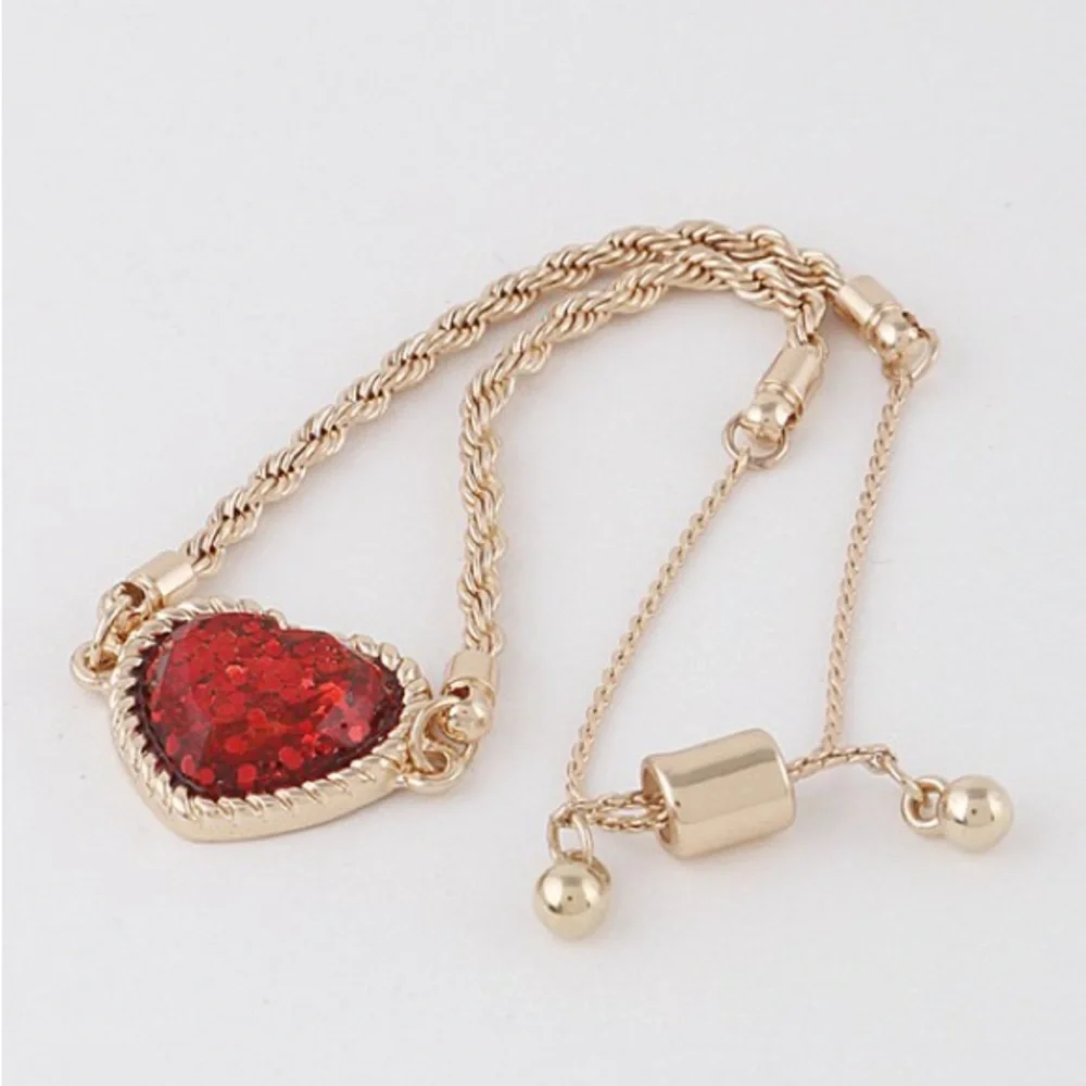 Glittered Heart Chain Bracelet- LAST ONE! - Picture 2 of 3